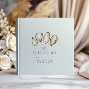 Livro De Visitas Casamento de Ostras de Aquarela Costeira