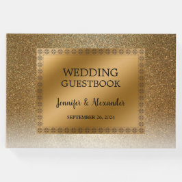 Livro De Visitas Casamento de ouro brilhante moderno
