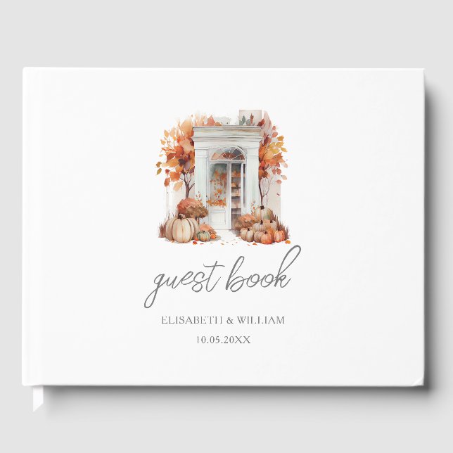 Livro De Visitas Casamento de outono Personalizado (Frente)