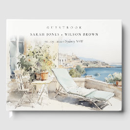 Livro De Visitas Casamento de Paisagem de Grécia Curfu