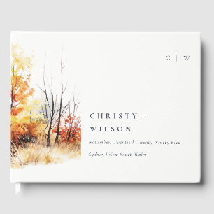Livro De Visitas Casamento de Paisagem de outono Amarelo Amarelo de