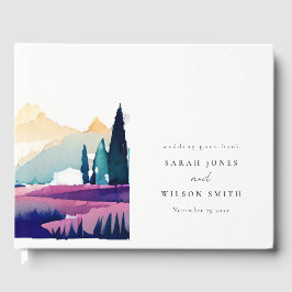 Livro De Visitas Casamento de Paisagem Lilac Fields em Montanha