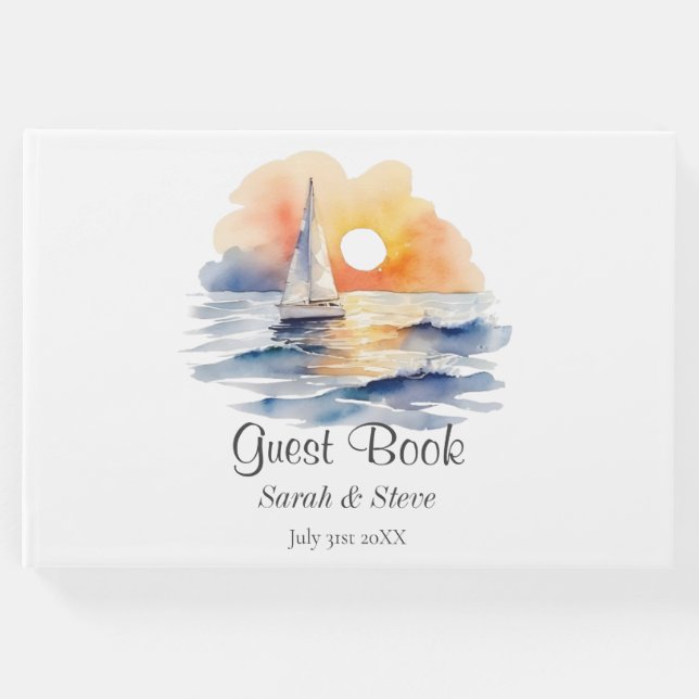 Livro De Visitas Casamento de paisagens solares para embarcações de (Frente)