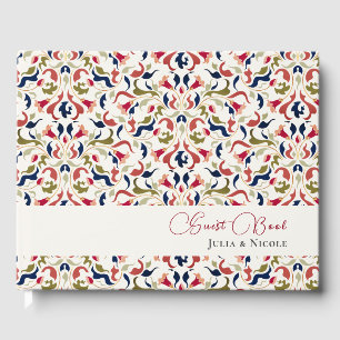 Livro De Visitas Casamento De Paisley De Paisley Artístico De Luxo