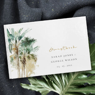 Livro De Visitas Casamento de Palmeiras Tropicais Elegante