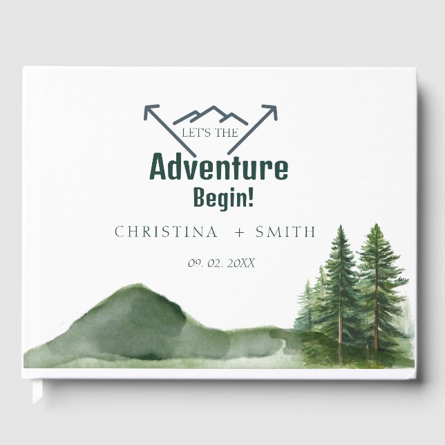 Livro De Visitas Casamento de Pinheiros da Floresta Russa da Flores (Frente)