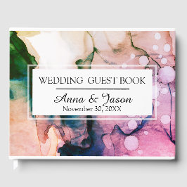 Livro De Visitas *~* Casamento de Pintor de Aquarela Rosa-de-Teal d