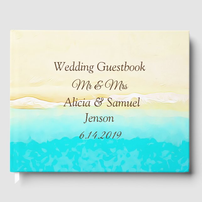 Livro De Visitas Casamento de Praia da Ocean Shore Sandy (Frente)
