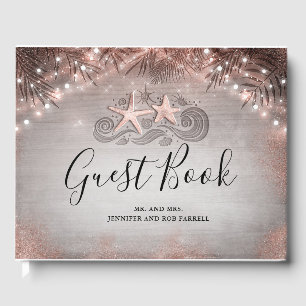 Livro De Visitas Casamento de praia tropical da estrela do mar