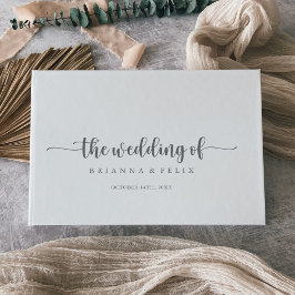 Livro De Visitas Casamento de prata com caligrafia minimalista