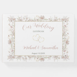 Livro De Visitas Casamento de primavera de Blush e Sage Wildflower