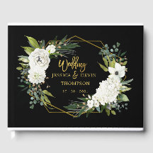 Casamento de Quadro Dourado Preto Floral Branco Mo
