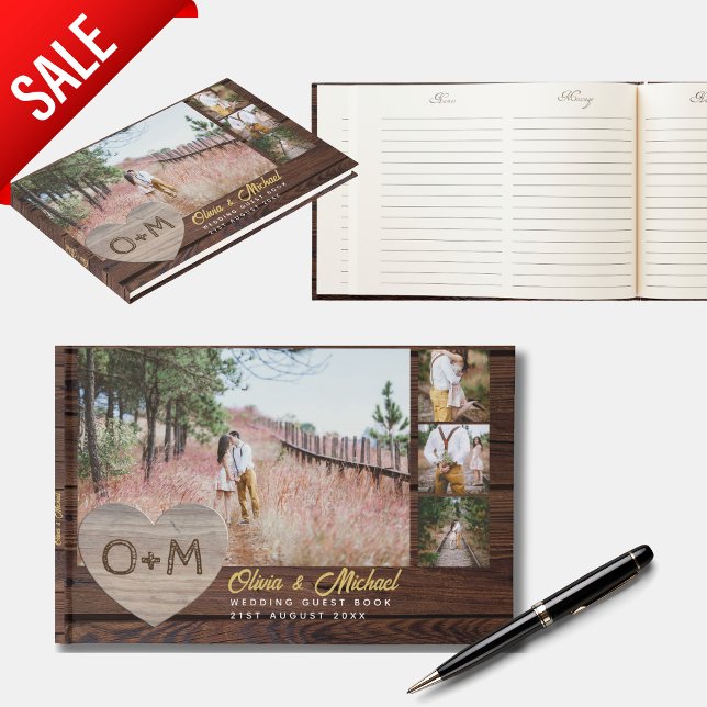 Livro De Visitas Casamento de Recém-casados com a Colagem de Foto d (Criador carregado)