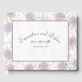 Livro De Visitas Casamento de Rosa Roxa Lavanda
