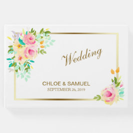 Livro De Visitas Casamento de Rosas Rosa Pêssego