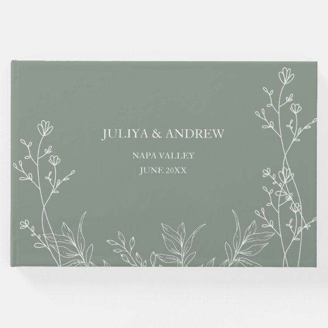 Livro De Visitas Casamento de Saga Green Trendy (Frente)