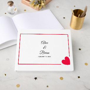 Livro De Visitas Casamento de São Valentim Moderno Mínimo