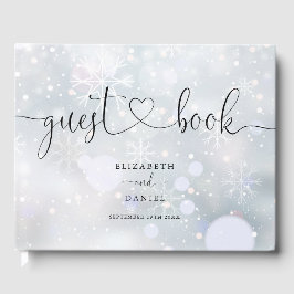 Livro De Visitas Casamento de Script de Flocos de Neve do inverno