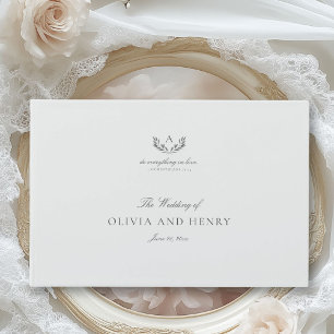 Livro De Visitas Casamento de Script e Monograma de Caligrafia de C