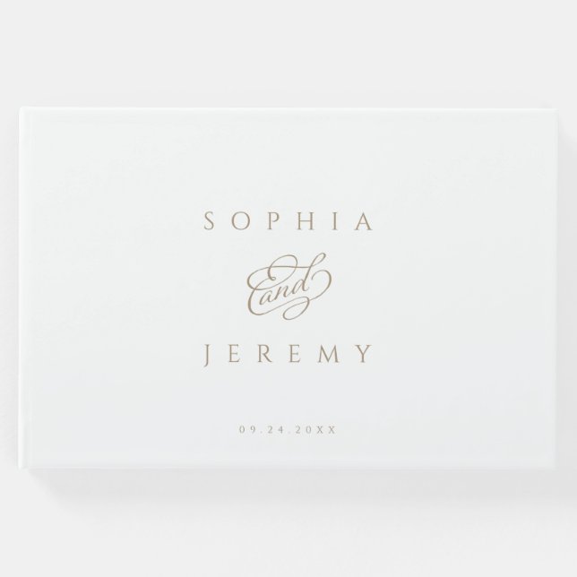 Livro De Visitas Casamento de Script Elegante (Frente)