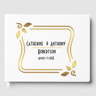 Livro De Visitas Casamento de Script Negra Moderno Simples