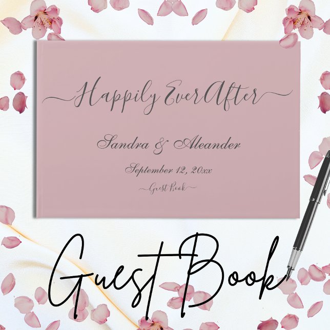 Livro De Visitas Casamento de Script Negra-Rosa-Rosa-Rosa-Rosa-Mode (Criador carregado)