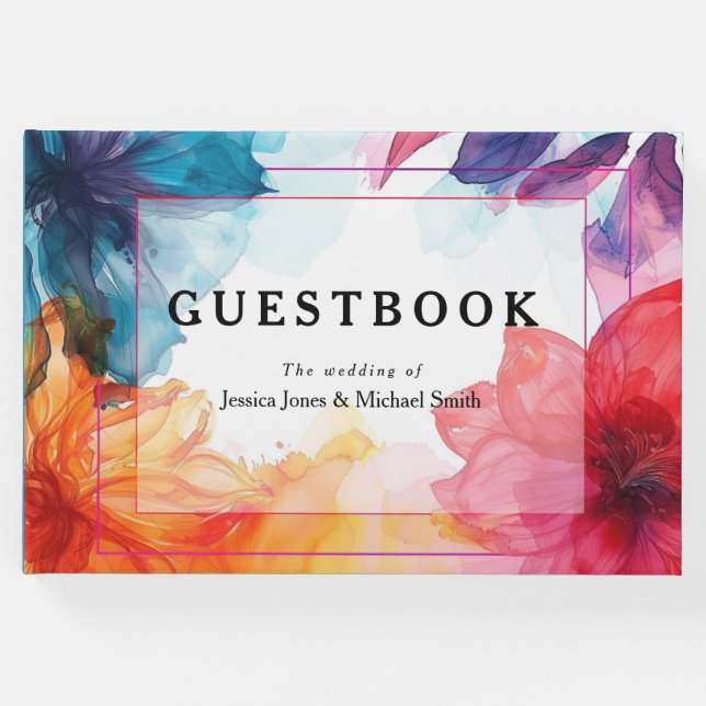 Livro De Visitas Casamento de Sonda Anemone Anemone do Guestbook In (Frente)