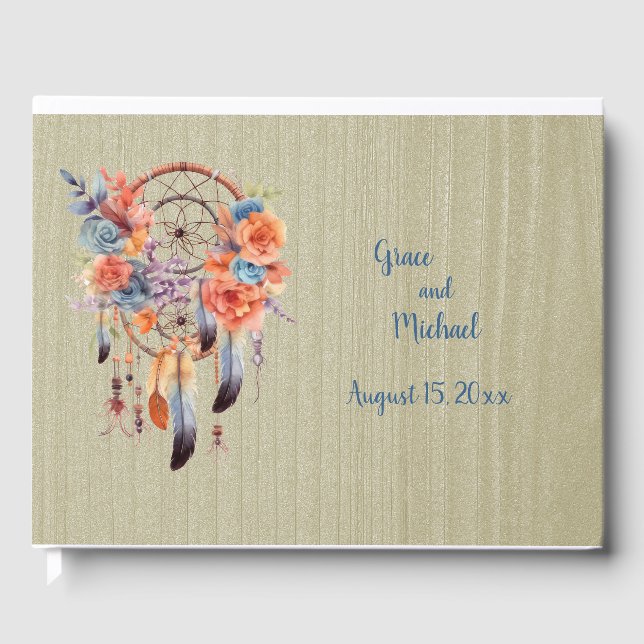 Livro De Visitas Casamento de Sonho de Boho Fantástico (Frente)