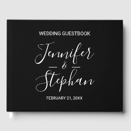 Livro De Visitas Casamento de Tipografia Branca Mínima Simples e Pr