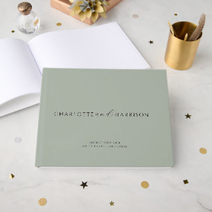 Livro De Visitas Casamento de Tipografia Moderna Minimalista Sage G