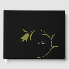 LIVRO DE VISITAS CASAMENTO DE TULIP OLIVO E PRETO MOD