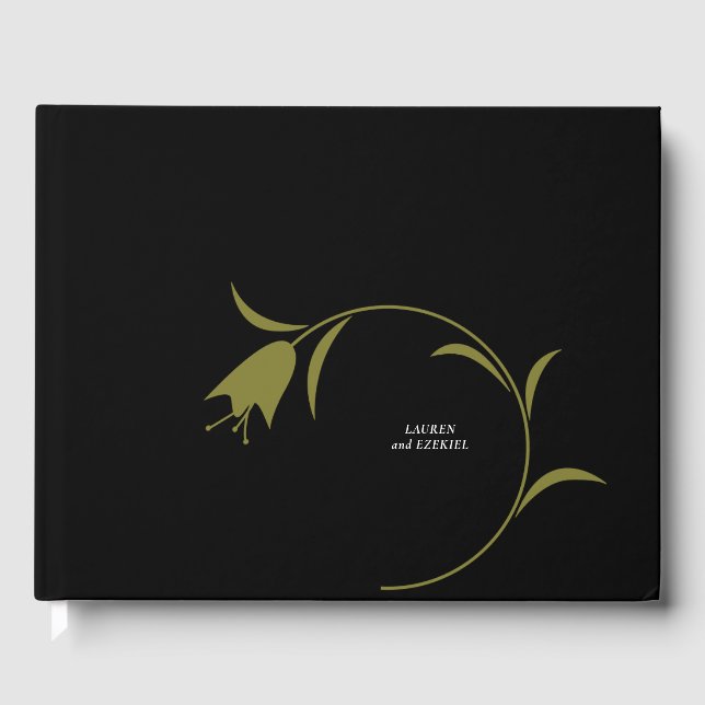 LIVRO DE VISITAS CASAMENTO DE TULIP OLIVO E PRETO MOD (Frente)