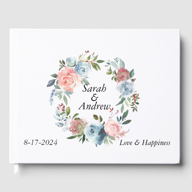 Livro De Visitas Casamento de Verrugas Vermelhos Cor-de-rosa (Frente)