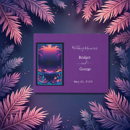 Livro De Visitas casamento de vibe costeira roxa