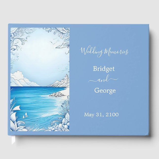 Livro De Visitas casamento de vibe na costa azul (Frente)