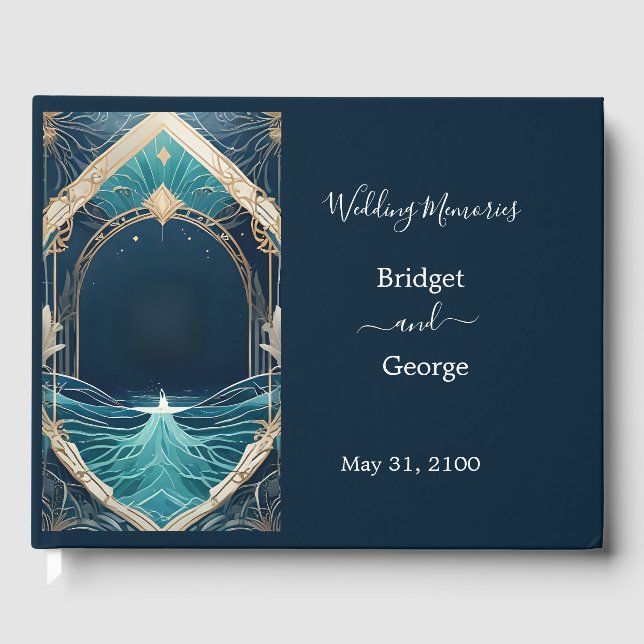 Livro De Visitas casamento de vibe na costa azul (Frente)