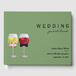Livro De Visitas Casamento de Vintage Boho Bride e Groom Casal Wine