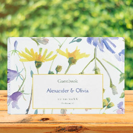 Livro De Visitas Casamento de Watercolor Wildflower