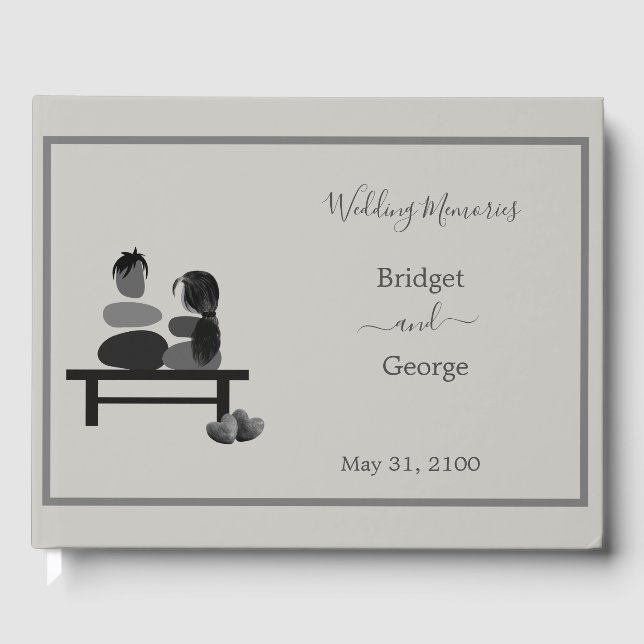 Livro De Visitas Casamento do Eternal Stone casal Boho (Frente)