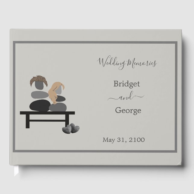 Livro De Visitas Casamento do Eternal Stone casal Boho (Frente)