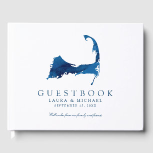 Livro De Visitas Casamento do mapa de Cape Cod da aguarela dos