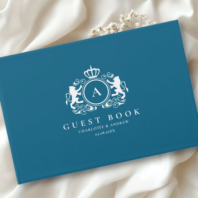 Livro De Visitas Casamento do Monograma Específico do Cliente (Customer specific Logo Monogram Wedding Guest Book with your name and date. )