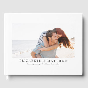 Livro De Visitas Casamento   Dois Fotos Personalizados Elegantes Mo