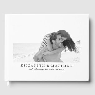 Livro De Visitas Casamento   Dois Fotos Personalizados Elegantes Mo