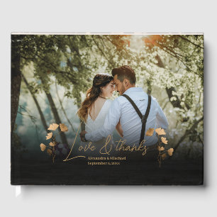 Livro De Visitas Casamento Dourado Celestial Místico Negro