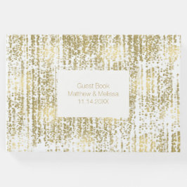 Livro De Visitas Casamento Dourado de Jewel Bokeh Abstrato