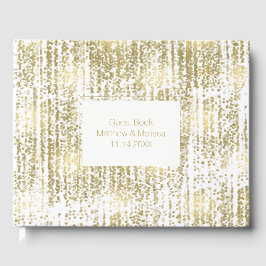 Livro De Visitas Casamento Dourado de Jewel Bokeh Abstrato