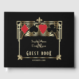 Livro De Visitas Casamento Dourado de Luxo Gatsby Roaring 20s