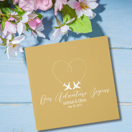 Livro De Visitas Casamento Dourado e Branco, Dois Aviões formam um 