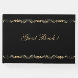 Livro De Visitas Casamento Dourado e negro